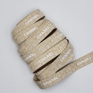 Chanel White Gold Holiday Ribbon 92 inches